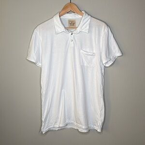 Chaser (Revolve) Short Sleeve Polo Shirt in White Size Large